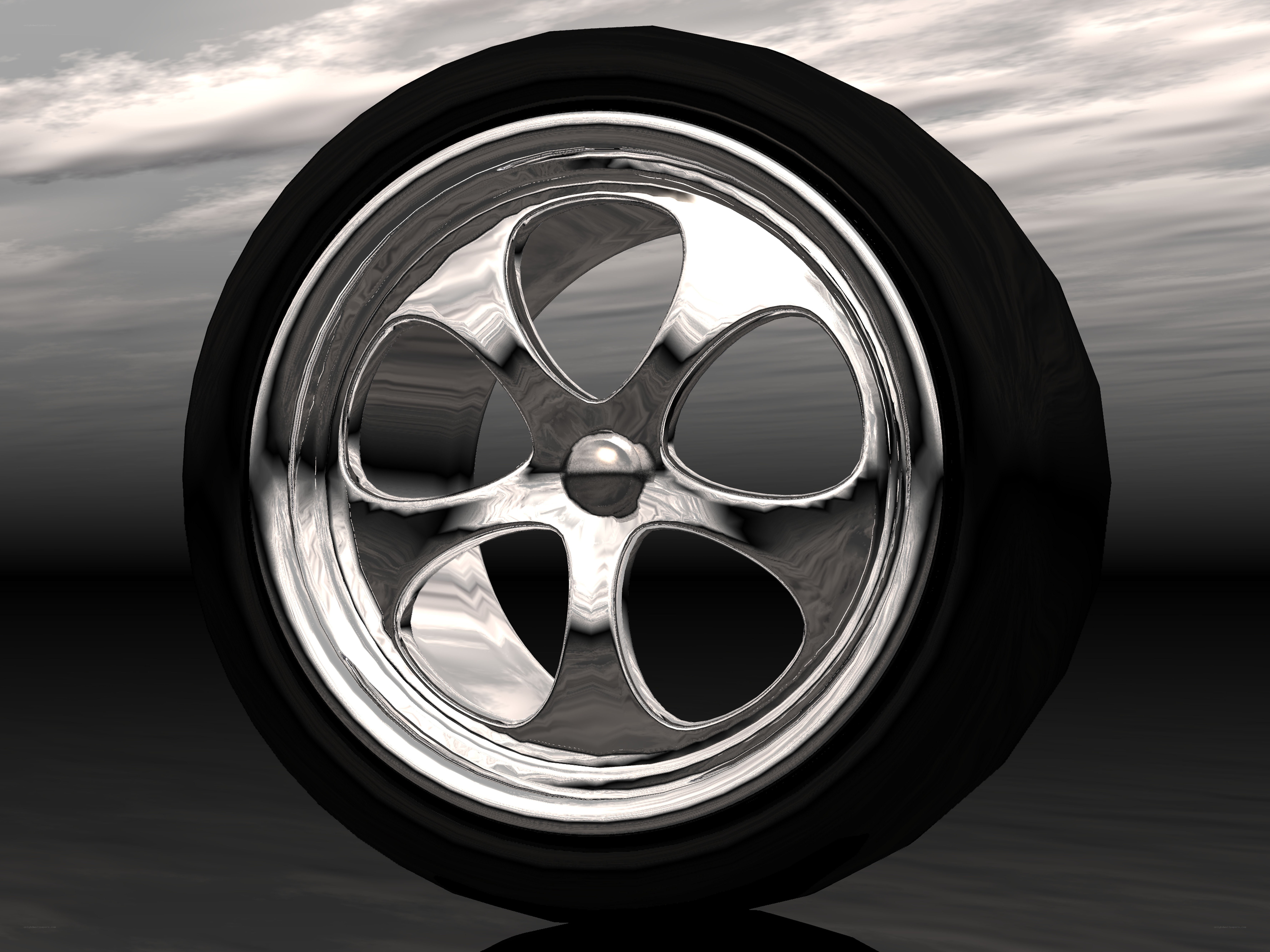 shiny chrome wheel