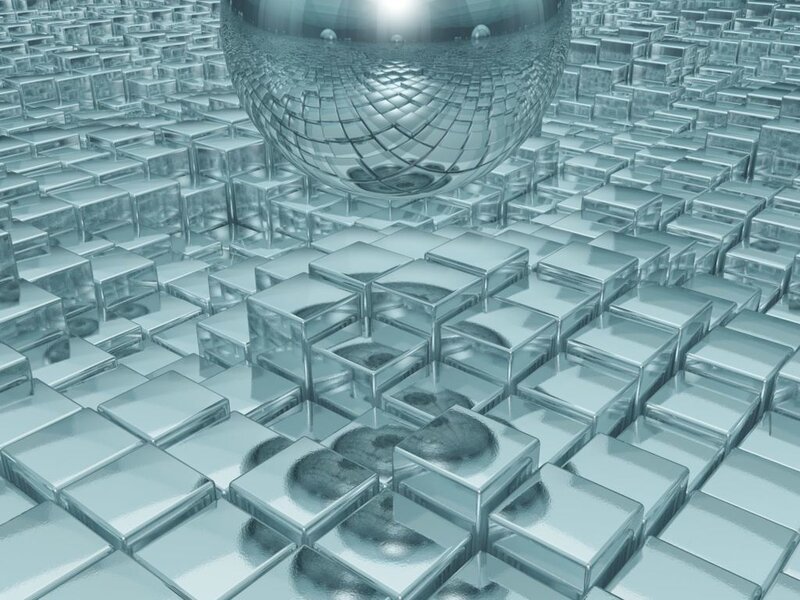 shiny cubes and disco ball