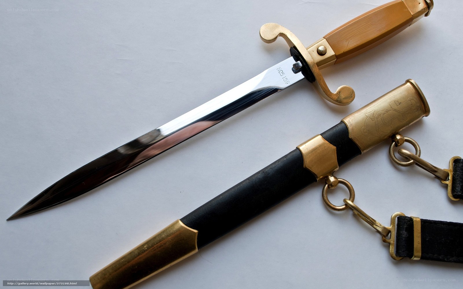 shiny dagger with scabbard