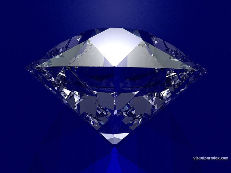 Shiny diamond on blue background