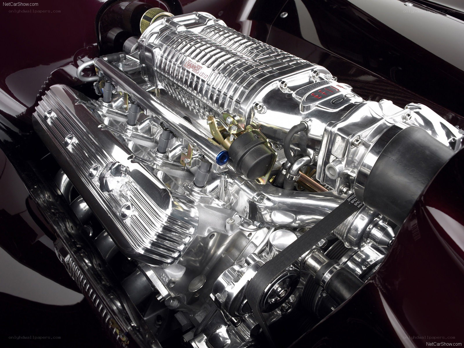shiny engine in a car