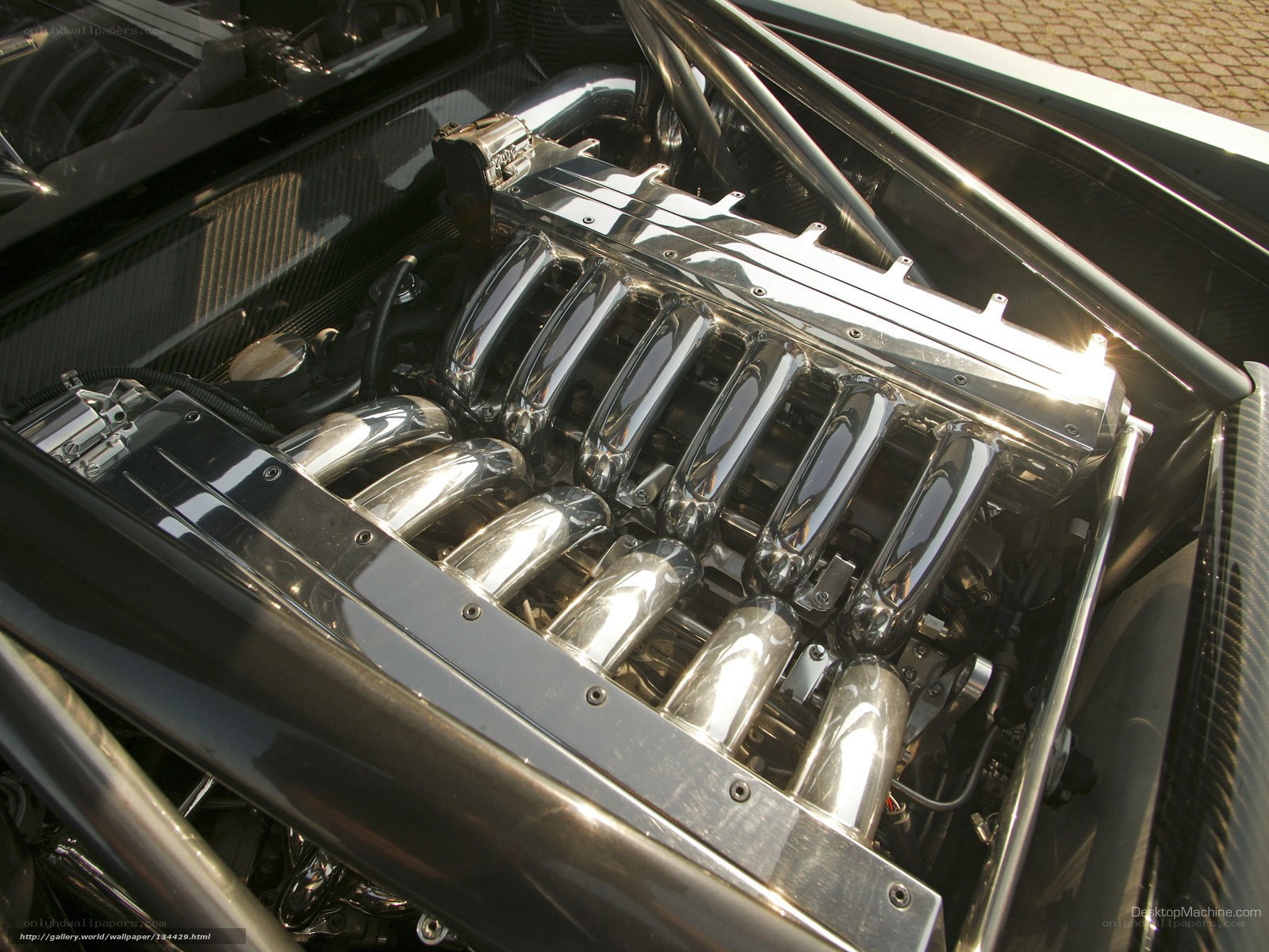 shiny engine in car