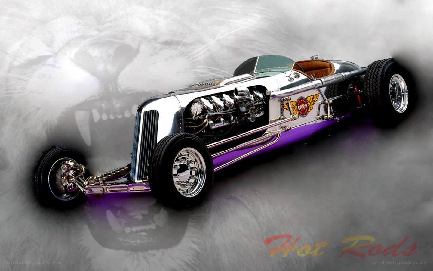 Shiny hot rod car
