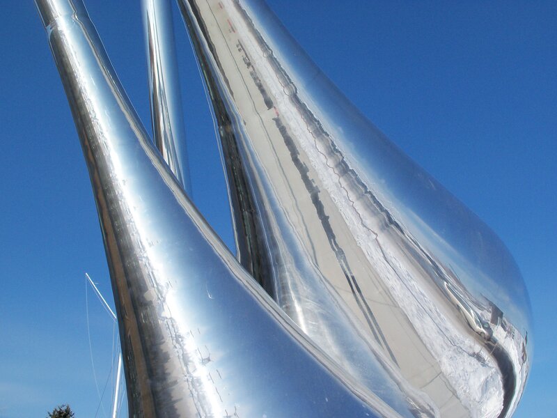 Shiny Metal Sculpture — Blue