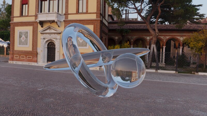 Shiny Metal Sculpture — Silver