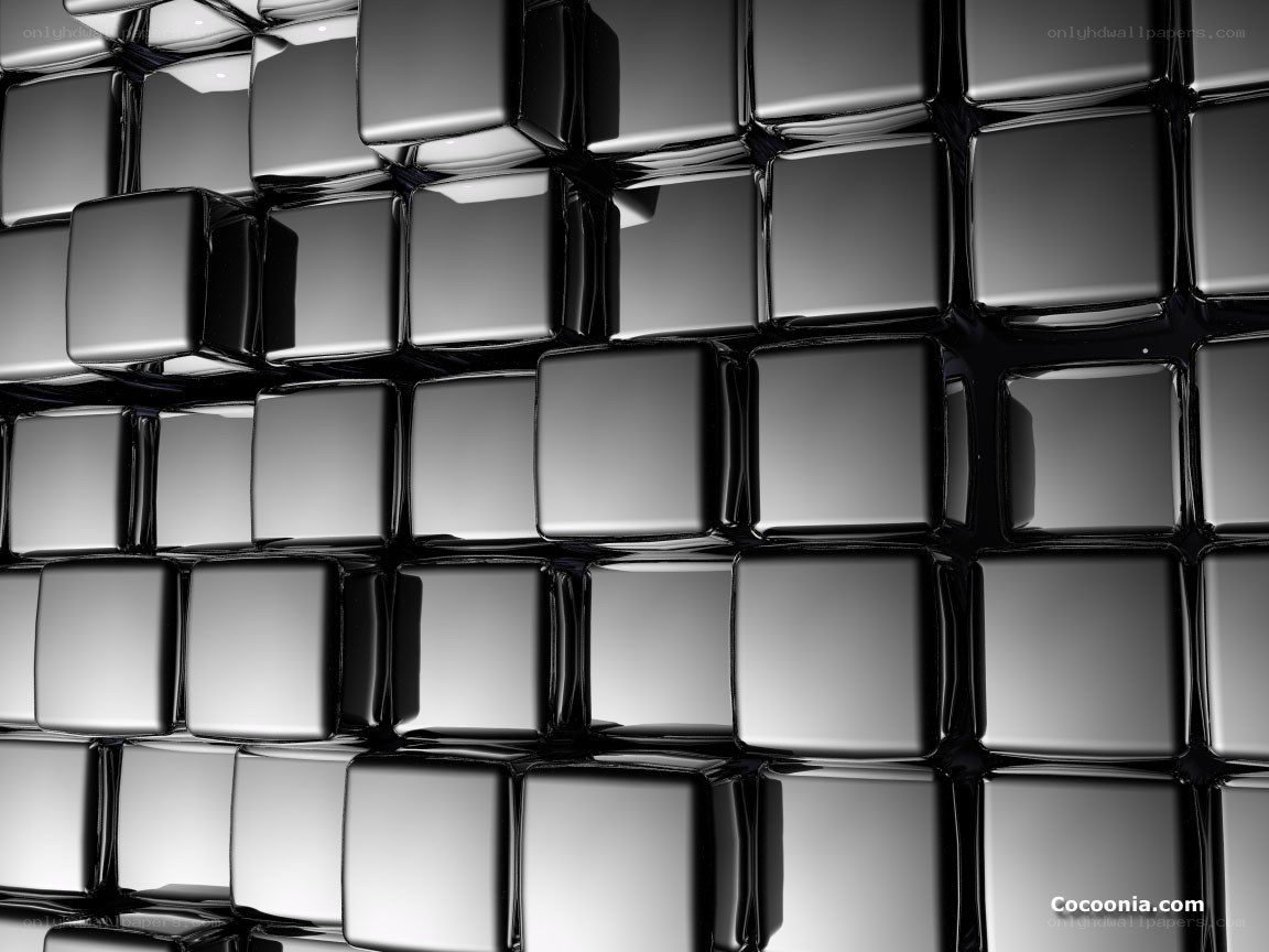 Shiny metallic cube grid