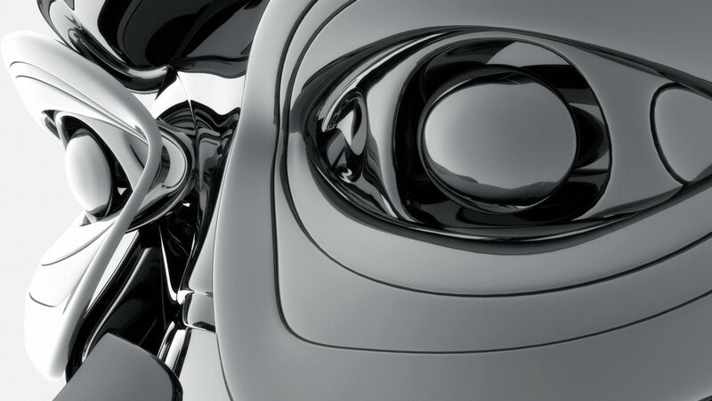 Shiny Metallic Sculpture — Black