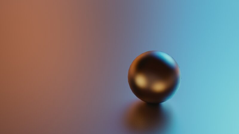 Shiny Metallic Sphere — Blue, Minimalist