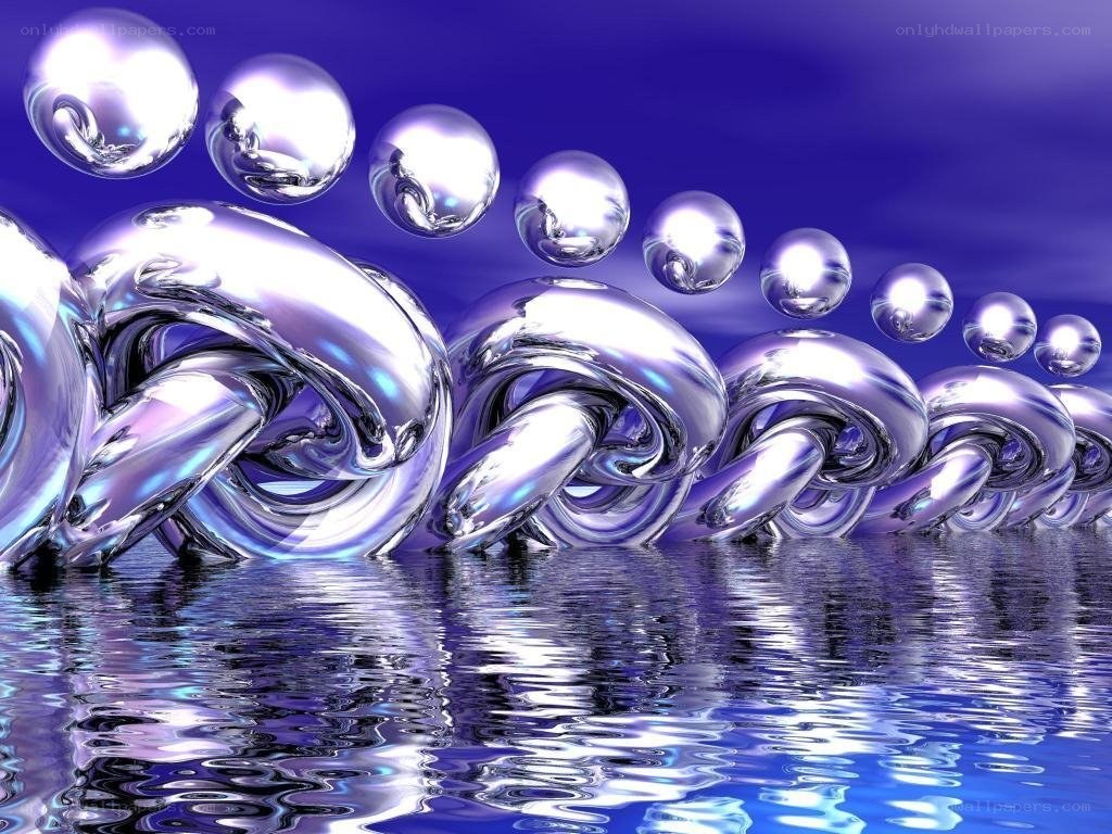 Shiny metallic spheres and chains