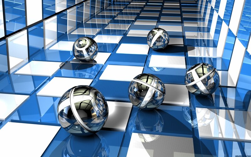 Shiny Metallic Spheres — Blue