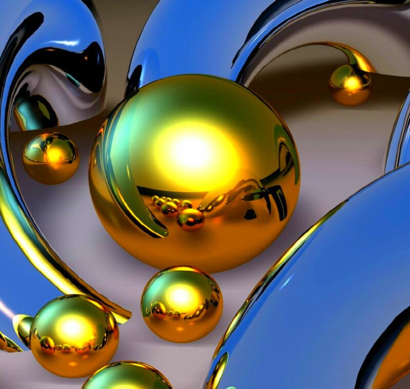 Shiny Metallic Spheres — Gold