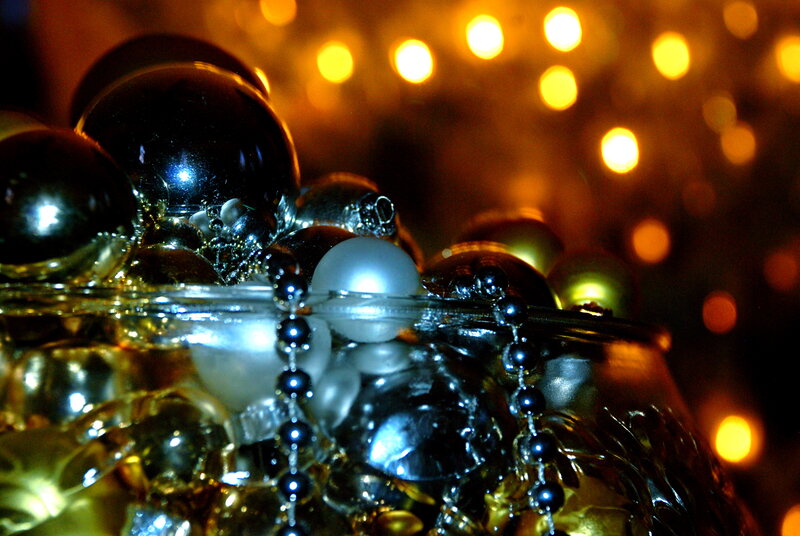 Shiny Ornaments in Bowl