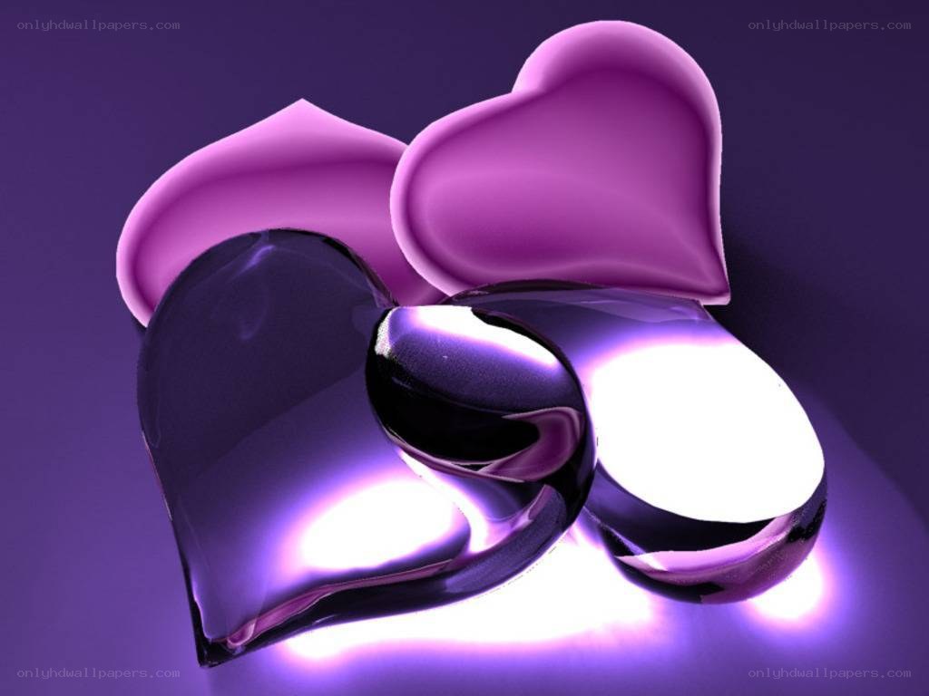shiny purple hearts