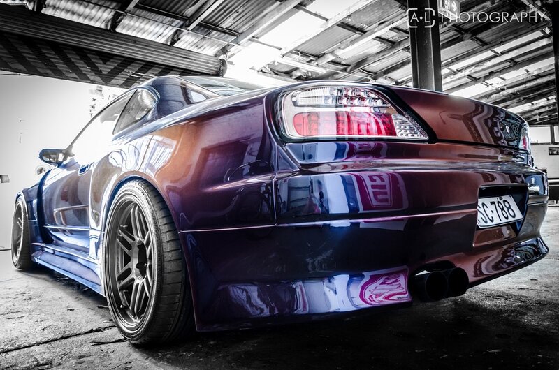 shiny purple sports car