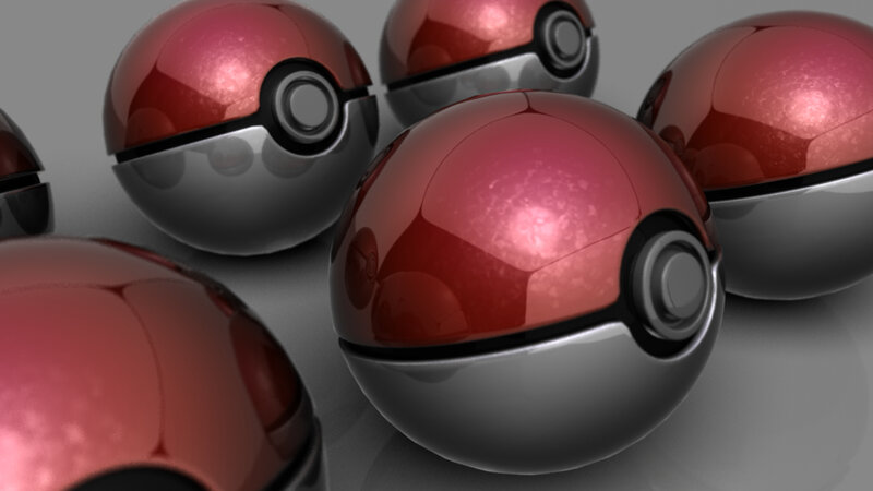 Shiny red pokeballs
