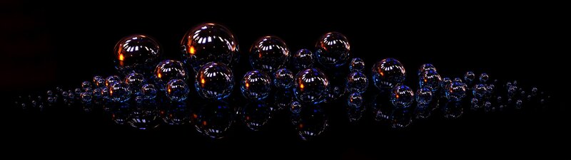 Shiny Reflective Spheres — Black, Dramatic