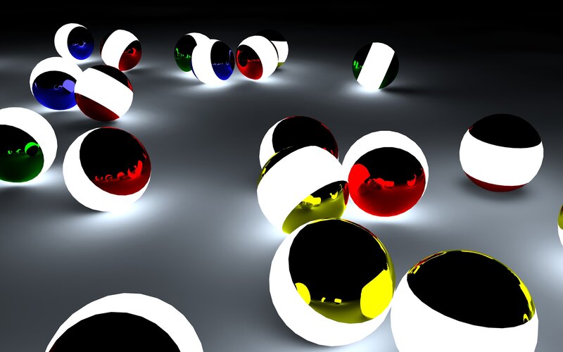 Shiny Reflective Spheres — Black