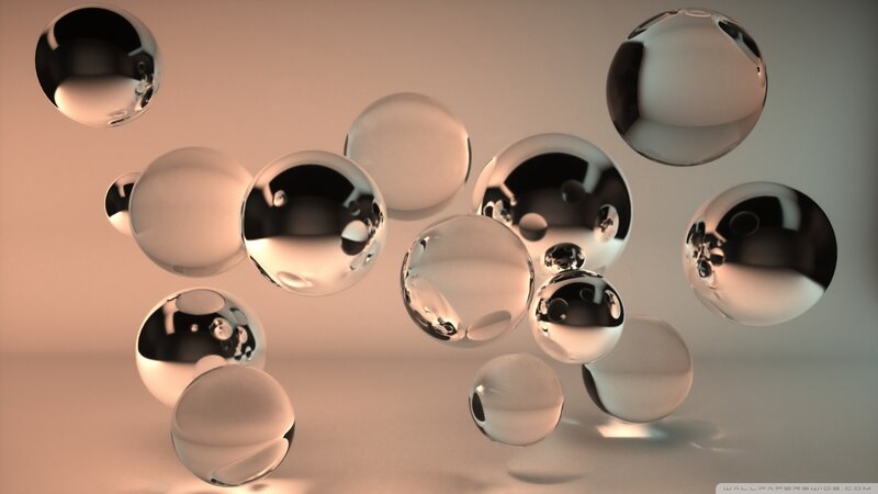 Shiny Reflective Spheres — Gray