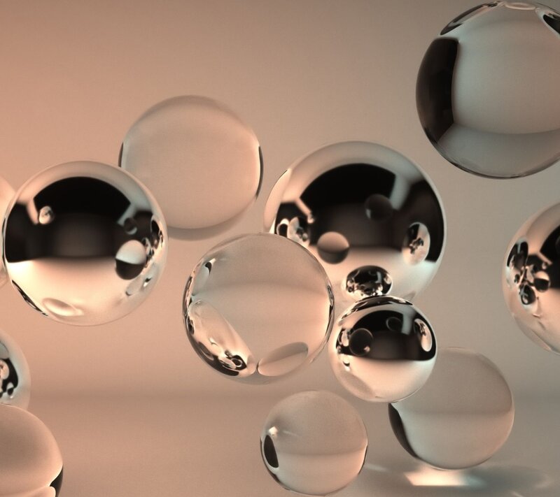 Shiny Reflective Spheres — Silver, Calm
