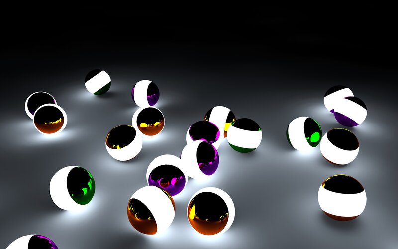 Shiny Reflective Spheres — White, Abstract