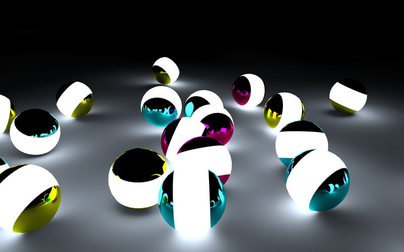 Shiny Reflective Spheres — White