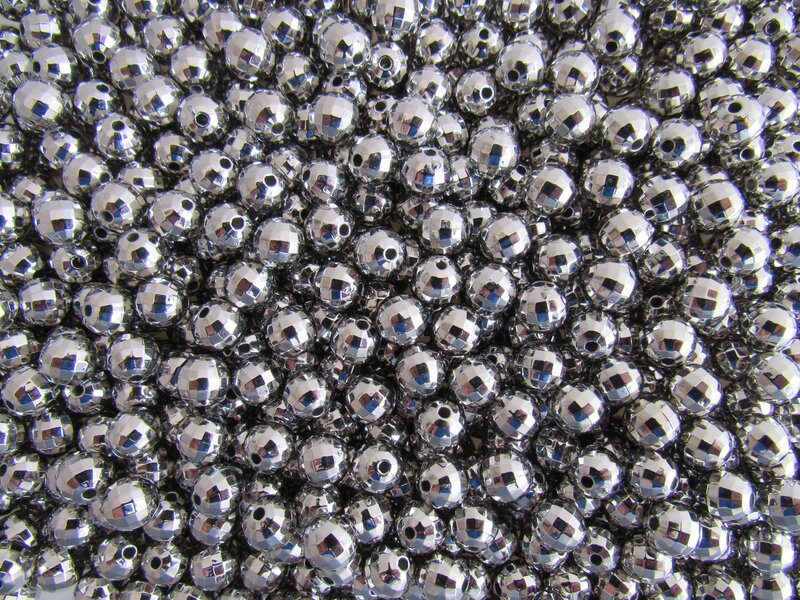 shiny silver beads