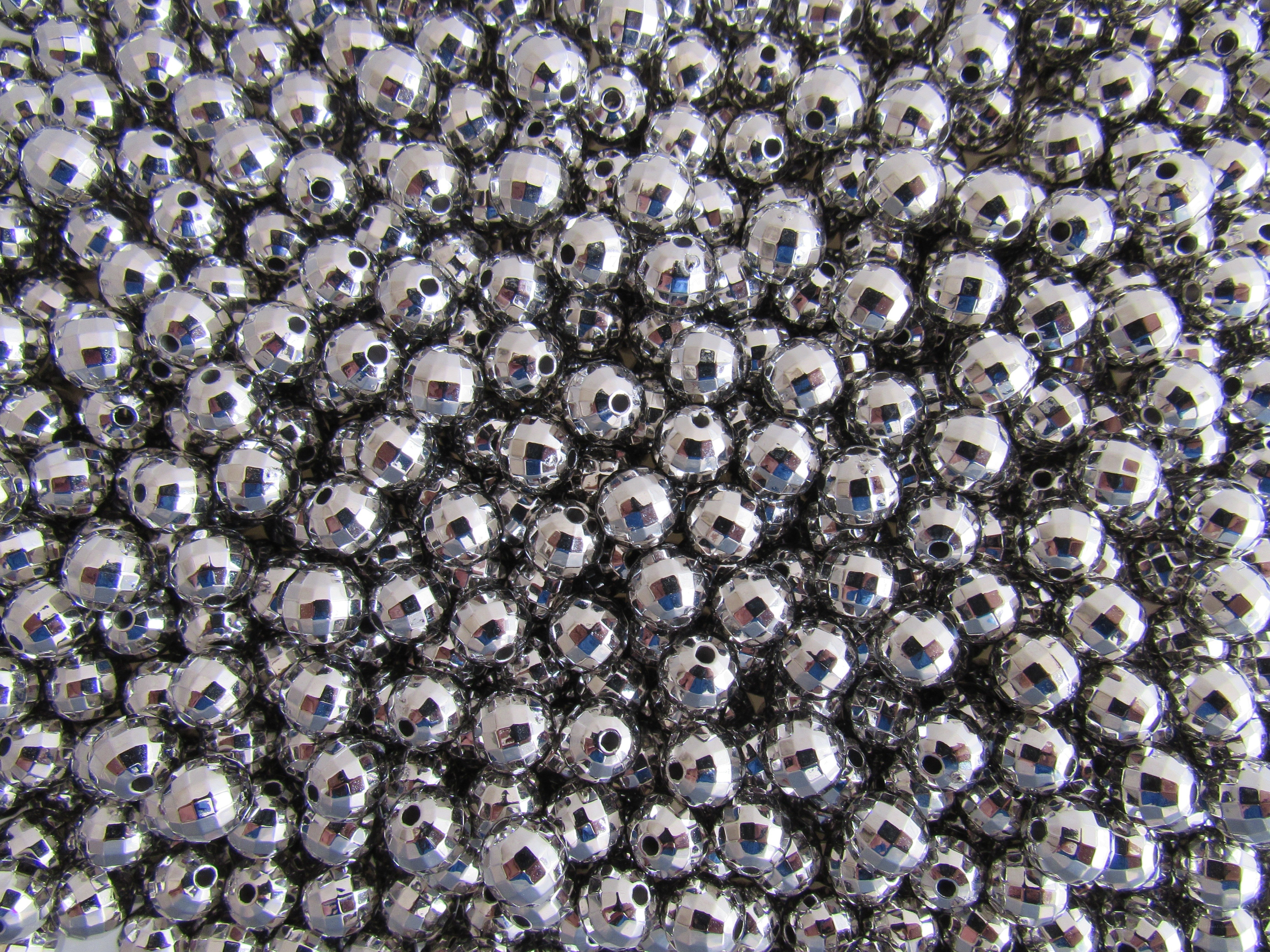 shiny silver beads