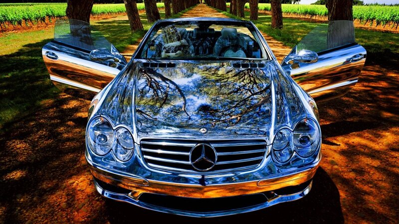 Shiny Silver Convertible — Serene