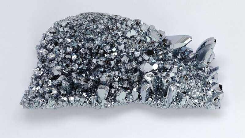 shiny silver crystal cluster