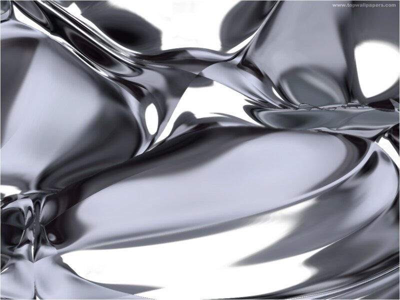 shiny silver liquid metal