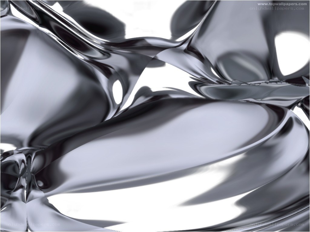 shiny silver liquid metal