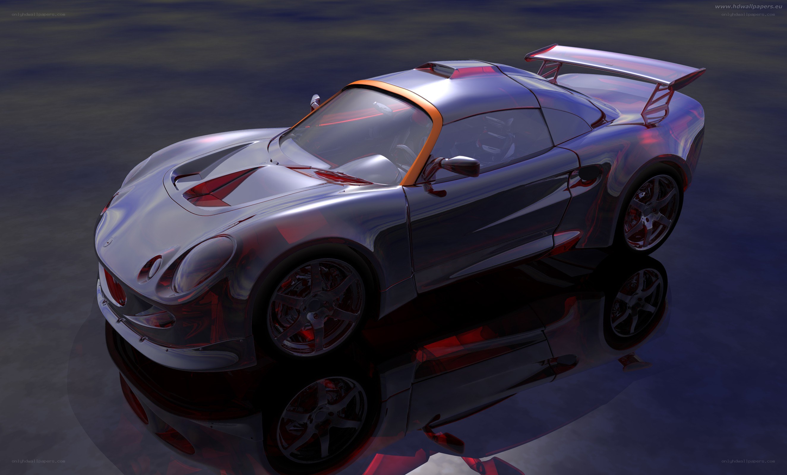 shiny silver sports car
