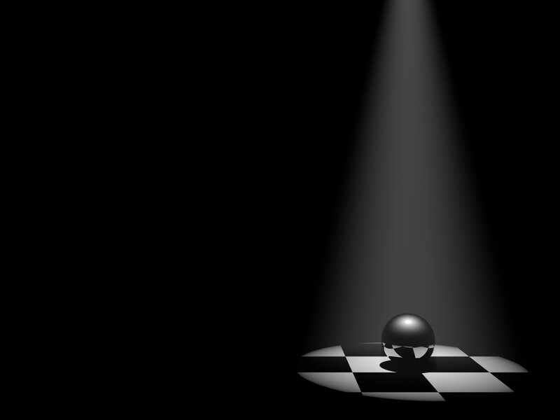 Shiny Sphere on Checkered Floor — Black