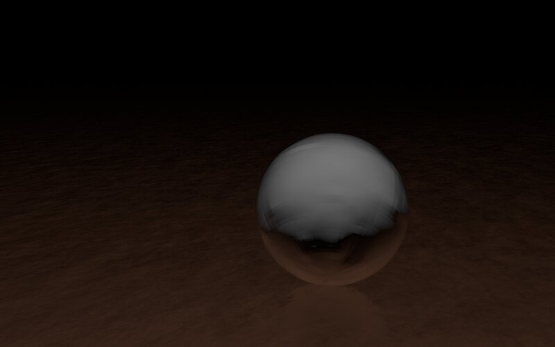 Shiny Sphere on Dark Surface