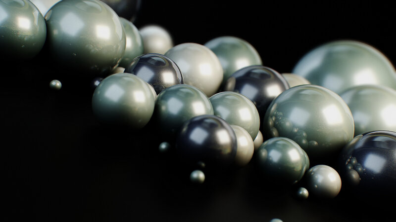 Shiny Spheres on Black