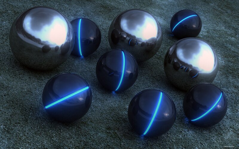 Shiny Spheres on Concrete