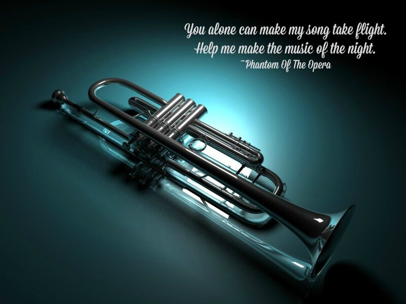 Shiny Trumpet on Dark Surface — Teal
