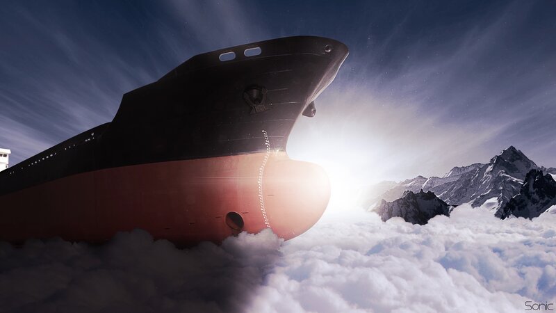 Ship Above Clouds