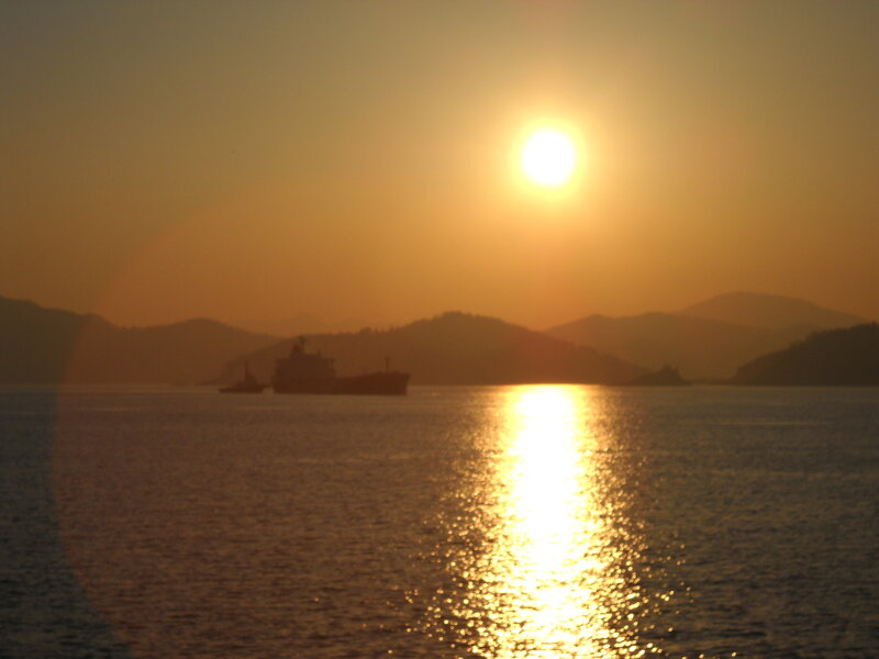 Ship at Sunset — Gold