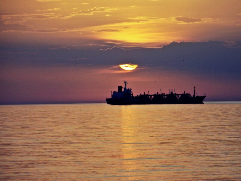Ship at Sunset