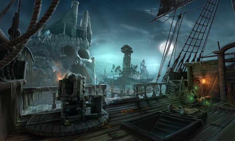 Ship Deck at Night