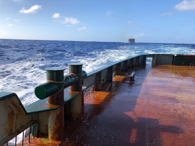Ship Deck at Sea — Blue
