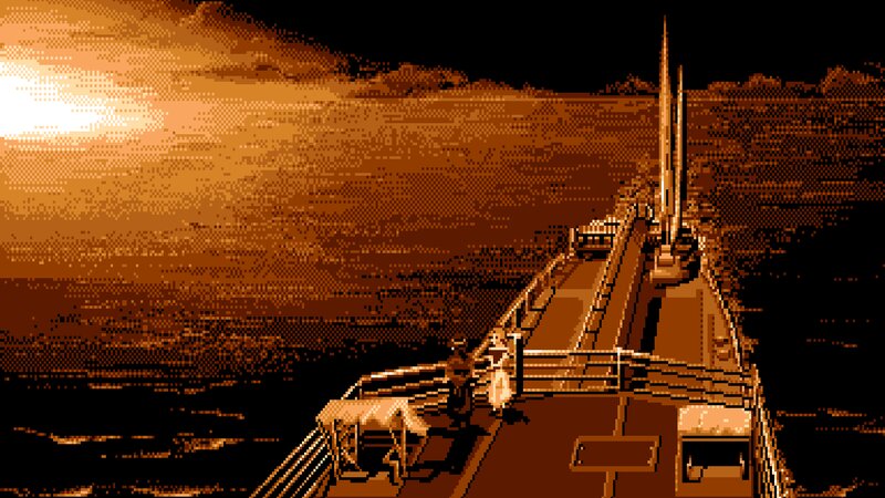 Ship Deck at Sunset — Brown