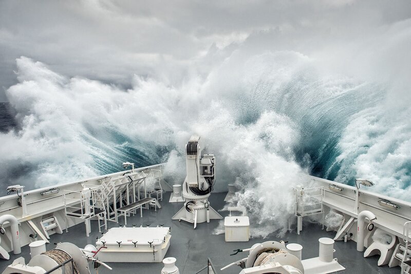Ship Deck in Storm