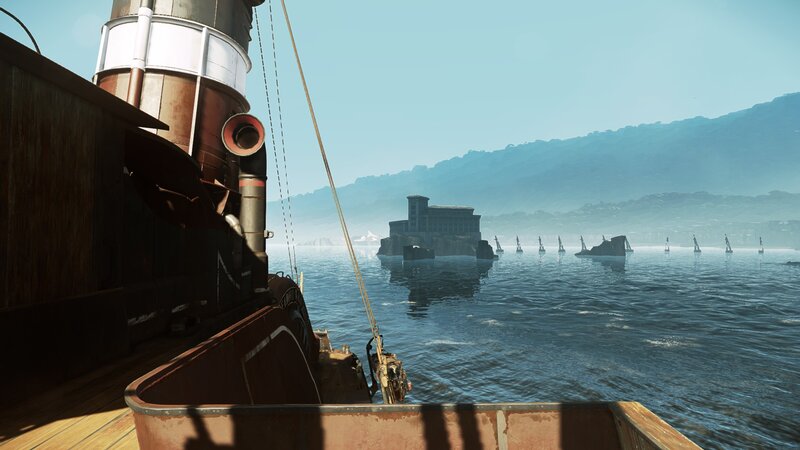 Ship Deck View of Island