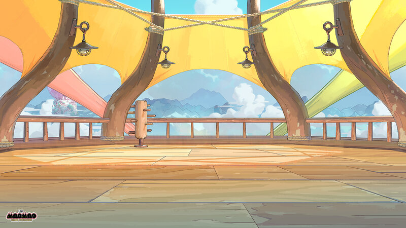 Ship Deck with Punching Bag