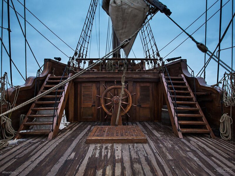 Ship Deck with Wheel