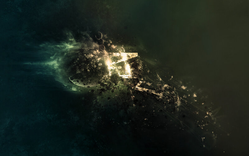 Ship Explosion in Water — Green, Dramatic