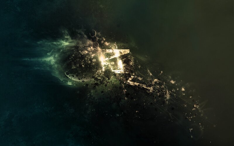 Ship Explosion in Water — Green