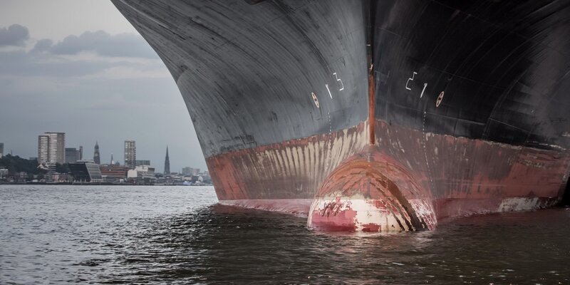Ship Hull in Water — Gray